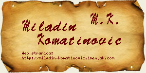 Miladin Komatinović vizit kartica